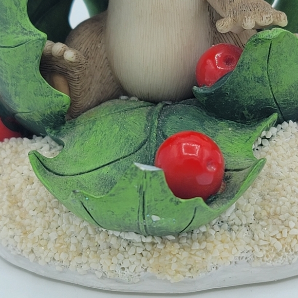 Fitz and Floyd Charming Tails Happy Holly Days Mouse w Holly Leaves 90s Vintage - Picture 6 of 12